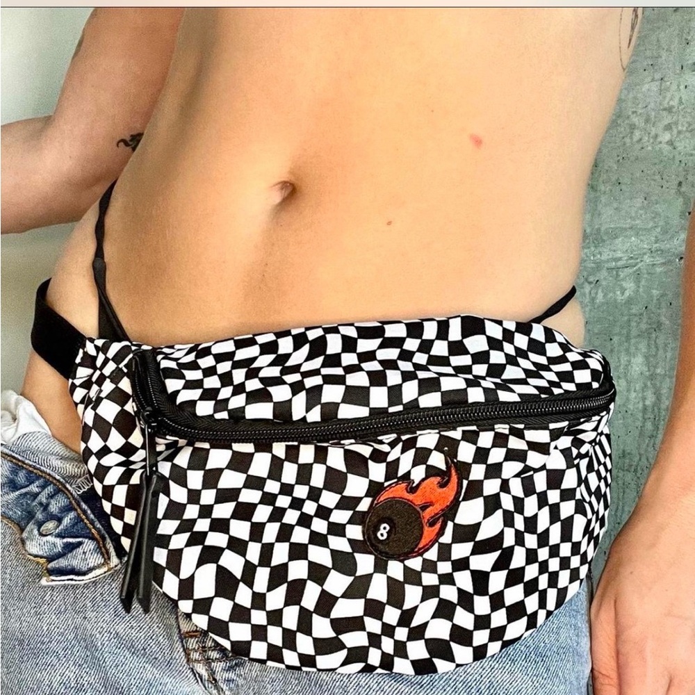 Checkered Black and White Men's Bag